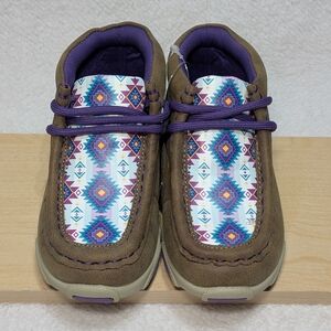 Twister Sadie Kids Toddler 7 Western Brown Chukka Moccasin Boots Purple Aztec